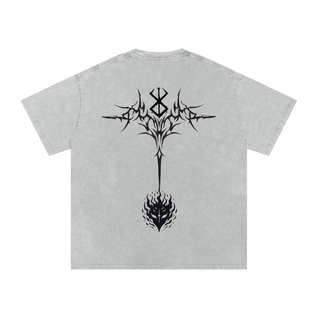 Snow Washed Oversized Cotton T-Shirt