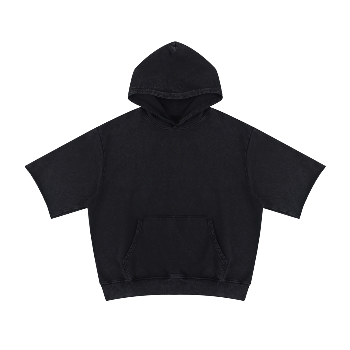 Unisex Mineral Wash Short Sleeve Hoodie