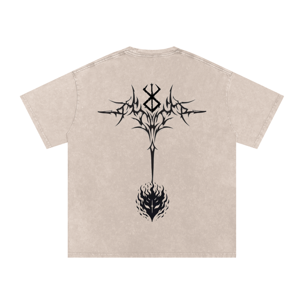 Snow Washed Oversized Cotton T-Shirt