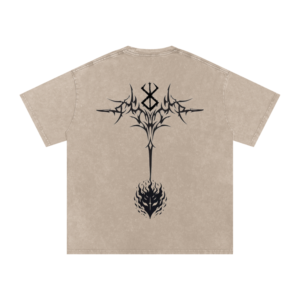 Snow Washed Oversized Cotton T-Shirt