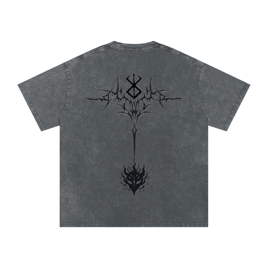 Snow Washed Oversized Cotton T-Shirt